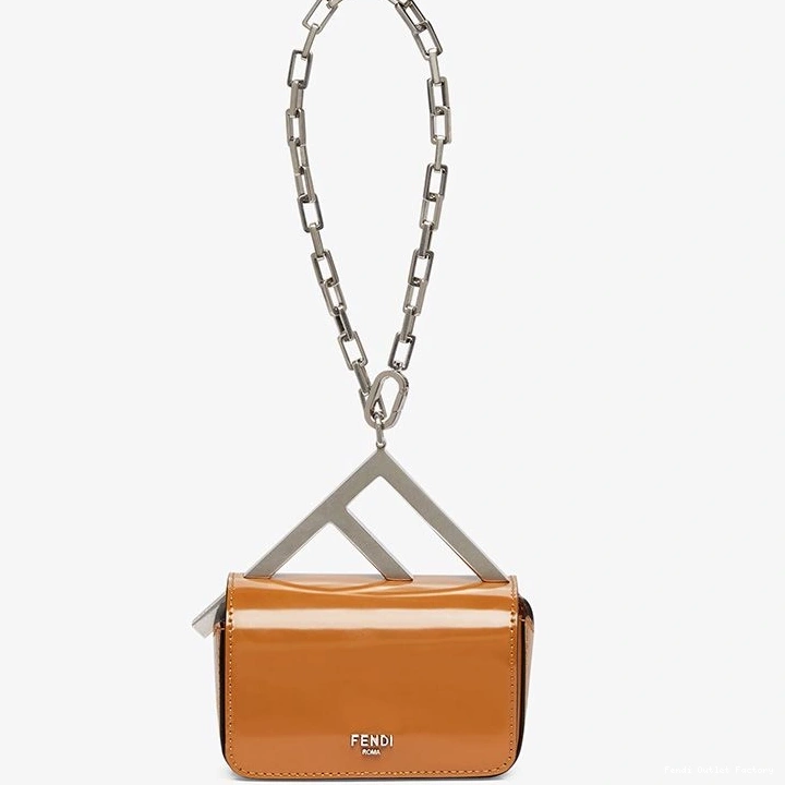 Vintage HOT Nano F Bag Calf Fendi Brown In Leather 0808
